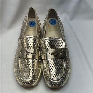 Dolce Vita Janine Slip-On Gold Perforated Loafers